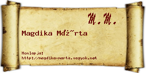 Magdika Márta névjegykártya
